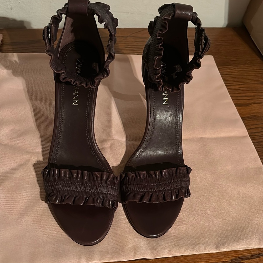 Zimmermann brown leather heeled sandals.